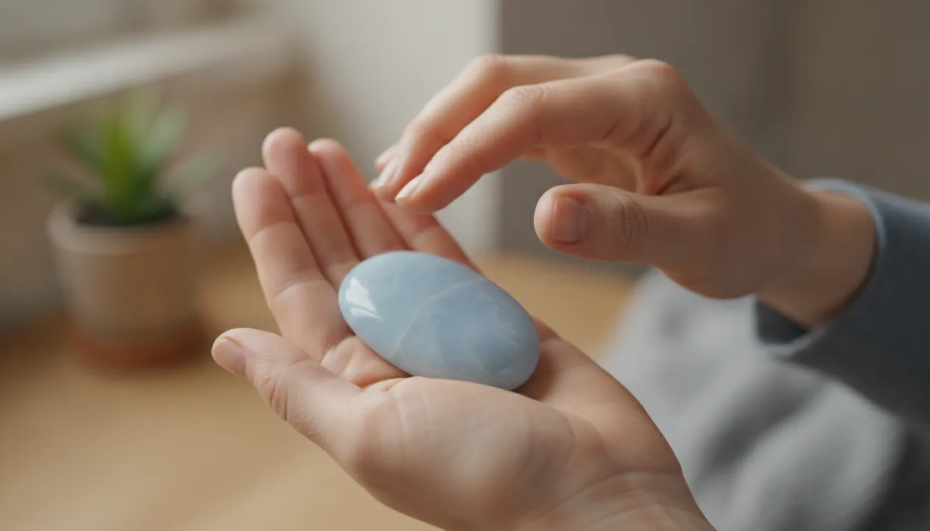 Mãos segurando uma pedra de toque, simbolizando técnicas práticas para como controlar ansiedade no dia a dia.