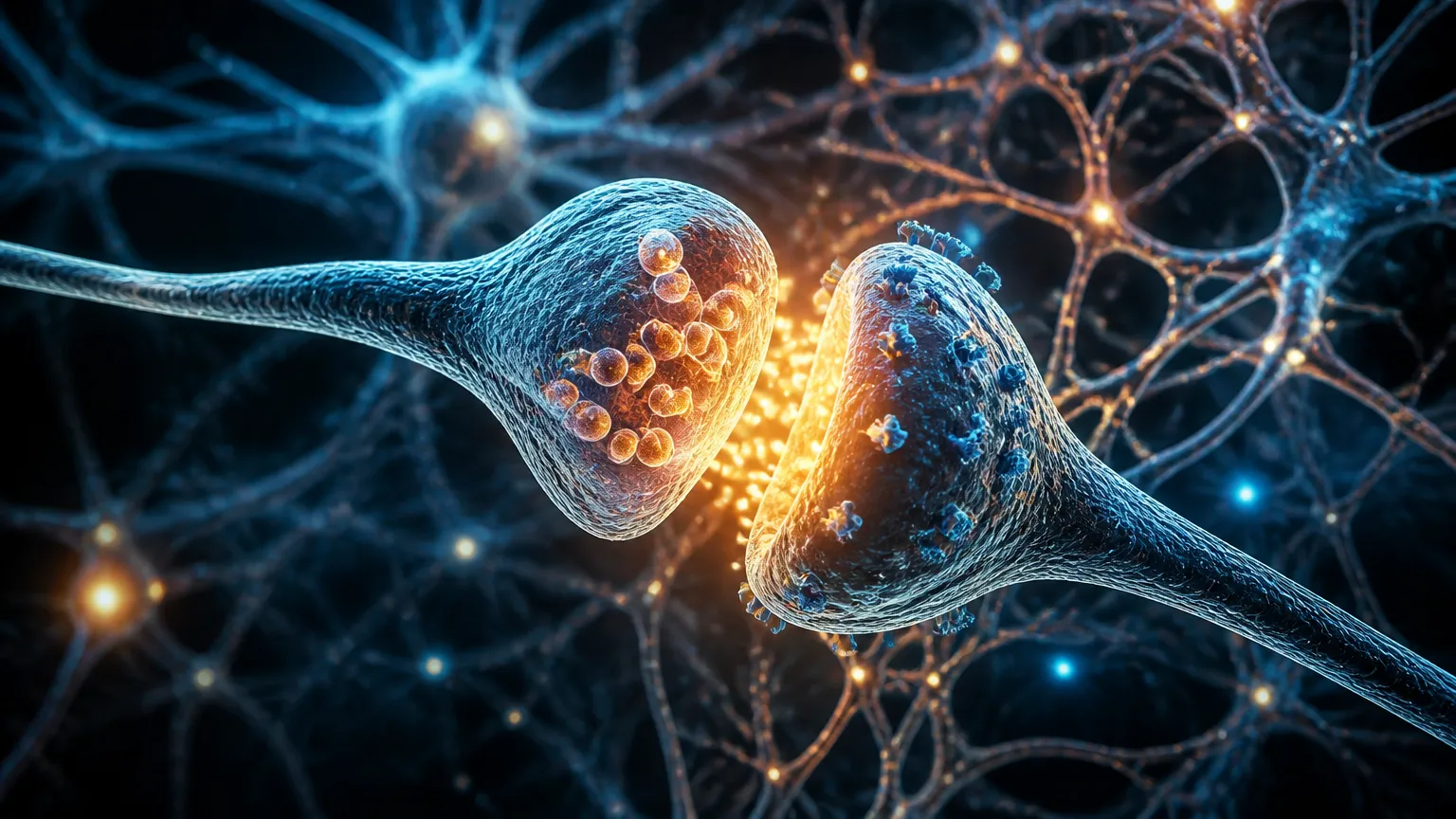 Mecanismo de ação da escetamina estimulando neuroplasticidade e sinapses no cérebro contra depressão.