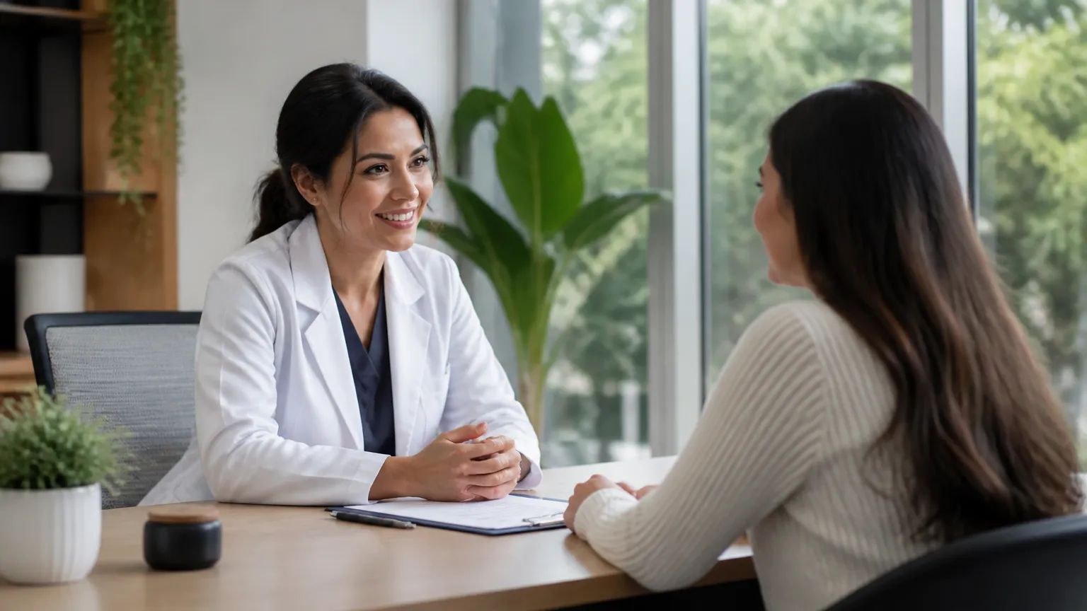Médico orientando paciente sobre contraindicações e cuidados no jejum intermitente.